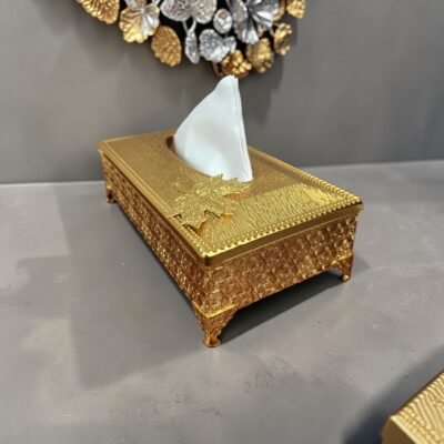 luxury gold plated tissue box holder