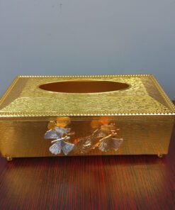 elegant gold metallic tissue box holder