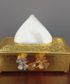 elegant gold metallic tissue box holder