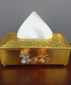 elegant gold metallic tissue box holder