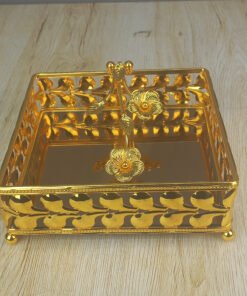 elegant gold floral napkin holder