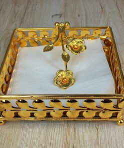 elegant gold floral napkin holder