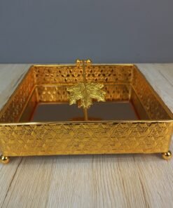 elegant gold plated square napkin holder with maple leaf weight elegant gold plated square napkin holder with maple leaf weight