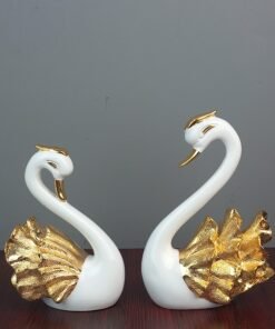 luxury elegant golden wing swan couple showpiece luxury elegant golden wing swan couple showpiece