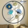 Round Floral and Ginkgo Metal Wall Art round floral and ginkgo metal wall art