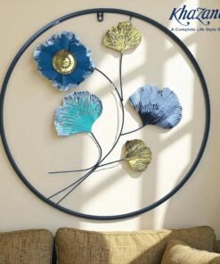 Mega Shop round floral and ginkgo metal wall art