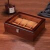 premium handcrafted walnut finish wooden watch box