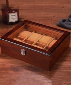premium handcrafted walnut finish wooden watch box