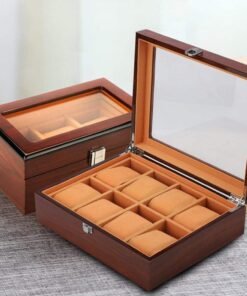 premium handcrafted walnut finish wooden watch box