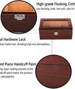 premium handcrafted walnut finish wooden watch box