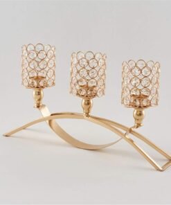 golden arch 3cup crystal candelabra