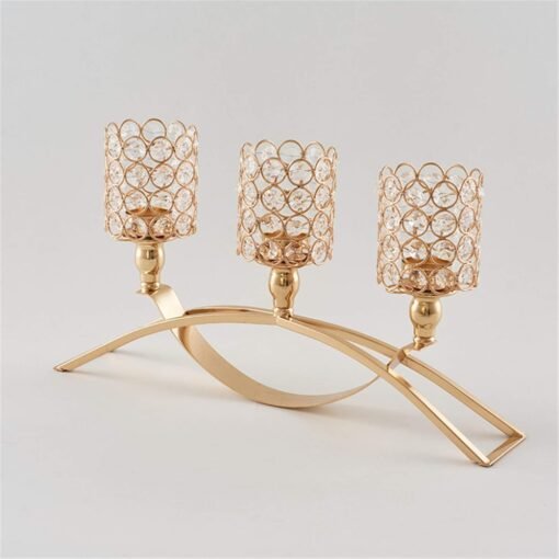 golden arch 3cup crystal candelabra