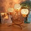 3 arms crystal candle holder gold candlestick table centerpieces for dining room wedding table