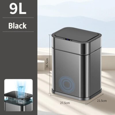 automatic sensor trash can stainless steel wastebin kitchen and home large capacity trash can smart dump house bathroom supplies