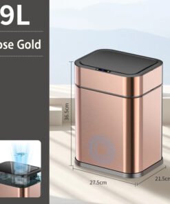 automatic sensor trash can stainless steel wastebin kitchen and home large capacity trash can smart dump house bathroom supplies