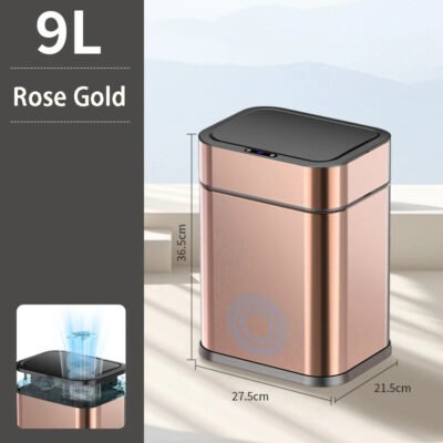 automatic sensor trash can stainless steel wastebin kitchen and home large capacity trash can smart dump house bathroom supplies