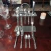 finish cutlery set with vertical display stand