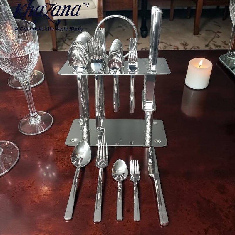 finish cutlery set with vertical display stand finish cutlery set with vertical display stand