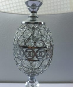 ornate crystal infused table lamp elegant silver glow
