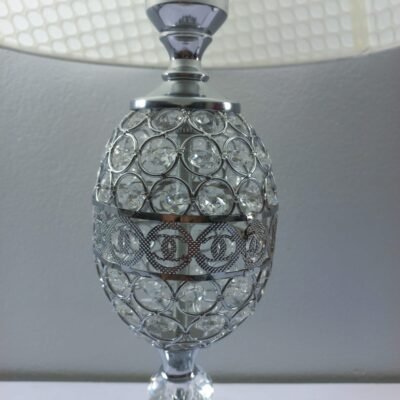 ornate crystal infused table lamp elegant silver glow