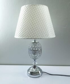 ornate crystal infused table lamp elegant silver glow