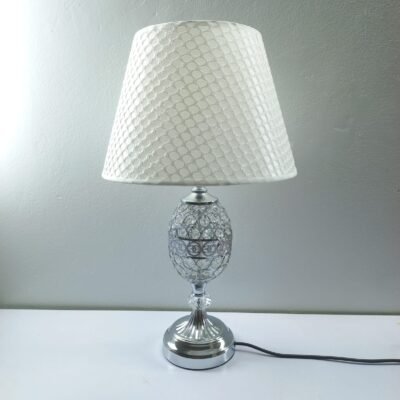 ornate crystal infused table lamp elegant silver glow