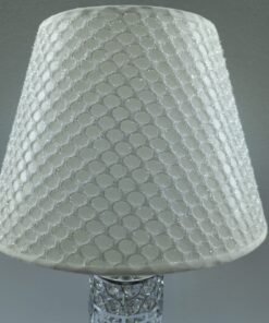elegant crystal cylindrical table lamp with honeycomb fabric shade