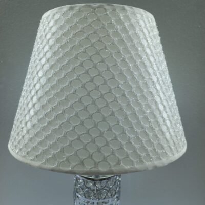 elegant crystal cylindrical table lamp with honeycomb fabric shade