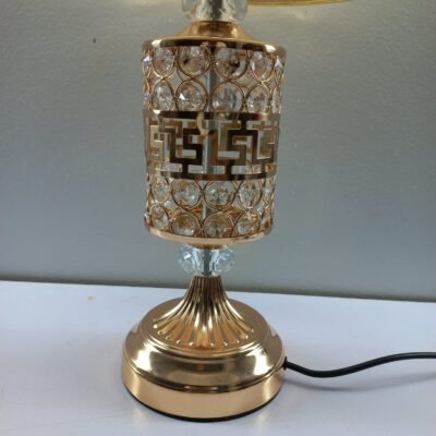 elegant geometric crystal table lamp – luxury bedside decor