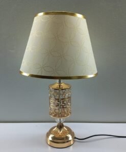 elegant geometric crystal table lamp – luxury bedside decor