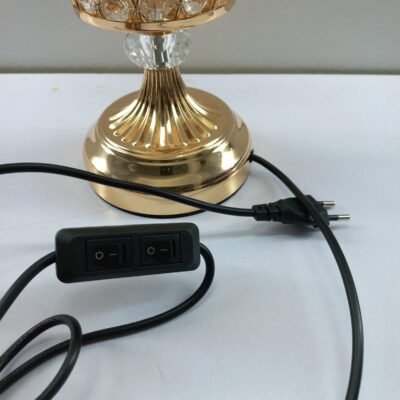 elegant geometric crystal table lamp – luxury bedside decor