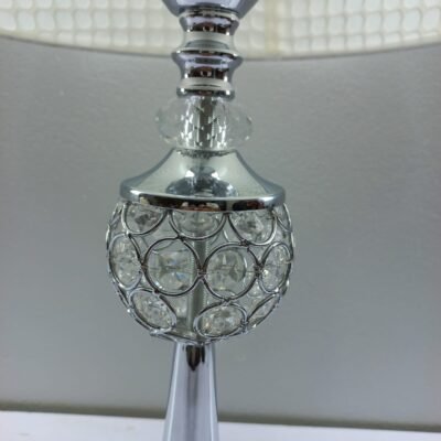 elegant crystal ball table lamp with geometric honeycomb shade