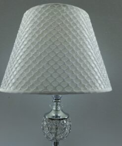 elegant crystal ball table lamp with geometric honeycomb shade