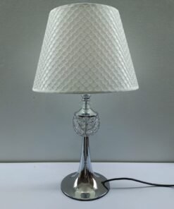 elegant crystal ball table lamp with geometric honeycomb shade