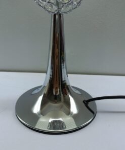 elegant crystal ball table lamp with geometric honeycomb shade