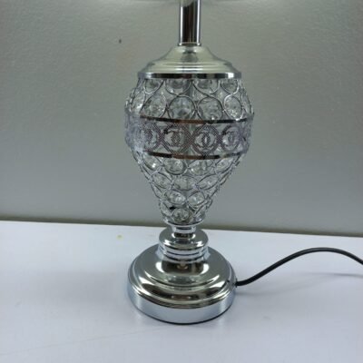 premium crystal base table lamp with pleated shade