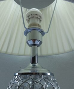premium crystal base table lamp with pleated shade