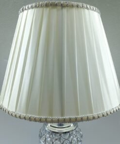 premium crystal base table lamp with pleated shade