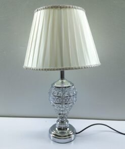 premium crystal base table lamp with pleated shade