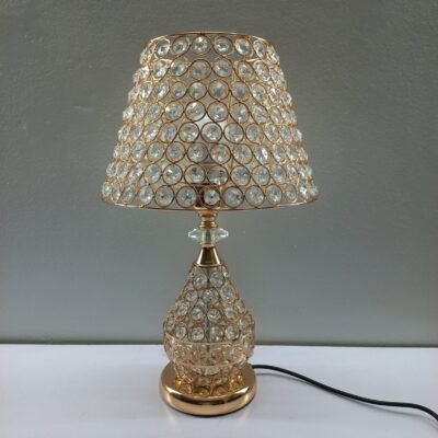 luxurious crystal bead table lamp golden elegance