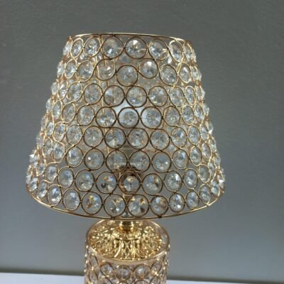 elegant gold crystal lattice table lamp