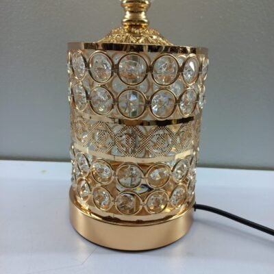 elegant gold crystal lattice table lamp