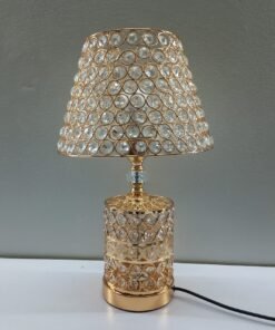 elegant gold crystal lattice table lamp