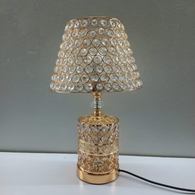 elegant gold crystal lattice table lamp