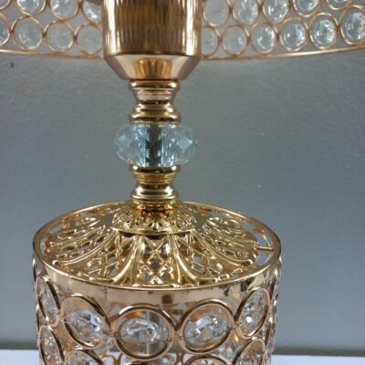 elegant gold crystal lattice table lamp