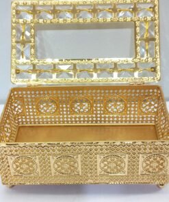 tissue box holder luxury gold plated crystal studded