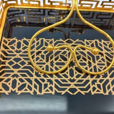 royal gold geometric napkin holder