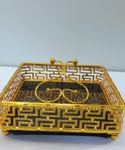 royal gold geometric napkin holder