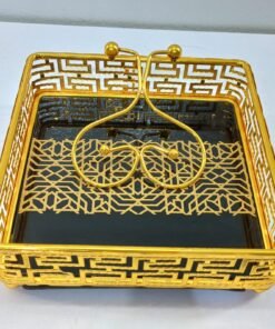 royal gold geometric napkin holder