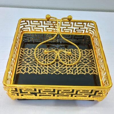 royal gold geometric napkin holder